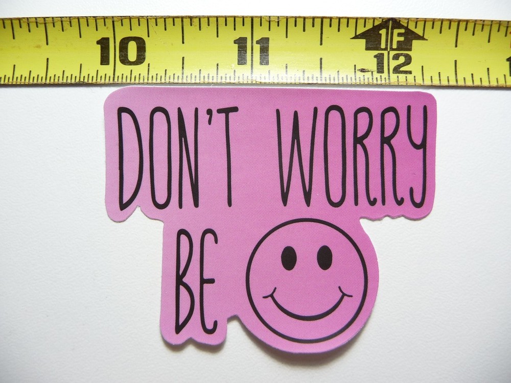 Don't Worry Be Happy Motivational Face Decal Sticker for Positive Vibes