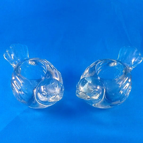 2 Vtg Turtle Dove Votive Candle Holder - Indiana Glass  5.5