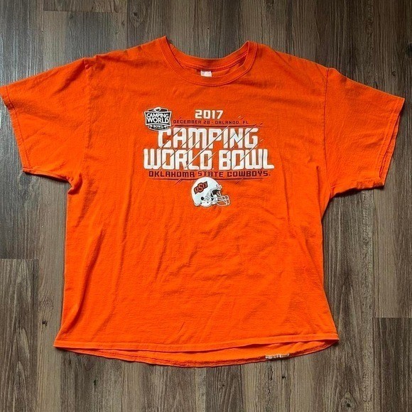 Hanes Mens 2017 Camping World Bowl Oklahoma State Cowboys T-Shirt XL Orange