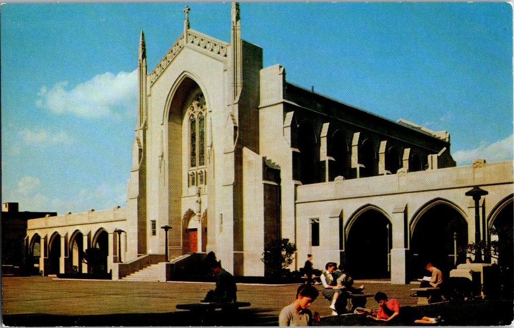 Vintage Daniel L. Marsh Chapel Boston University Postcard Dexter Press