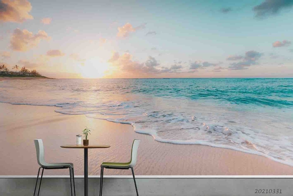 3D Sky Sea Sunrise Landscape Wall Murals Wallpaper Murals Wall Sticker