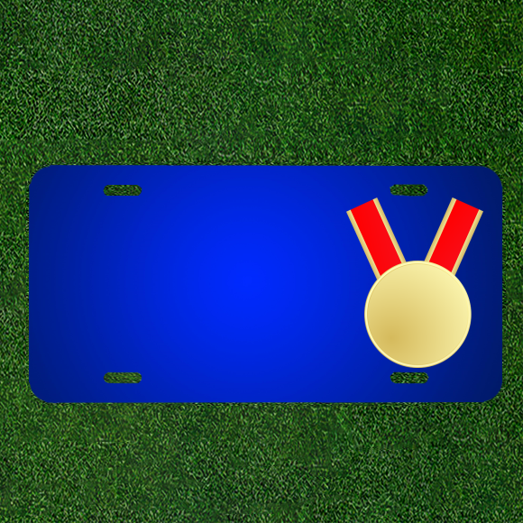 Custom Gold Medal License Plate with Personalized Names for Golden Prizes