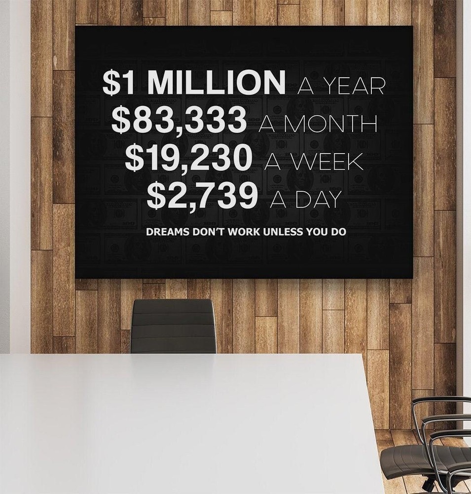 1 Million Dollars A Year Office Decor Wall Art Motivational  Poster new Poster