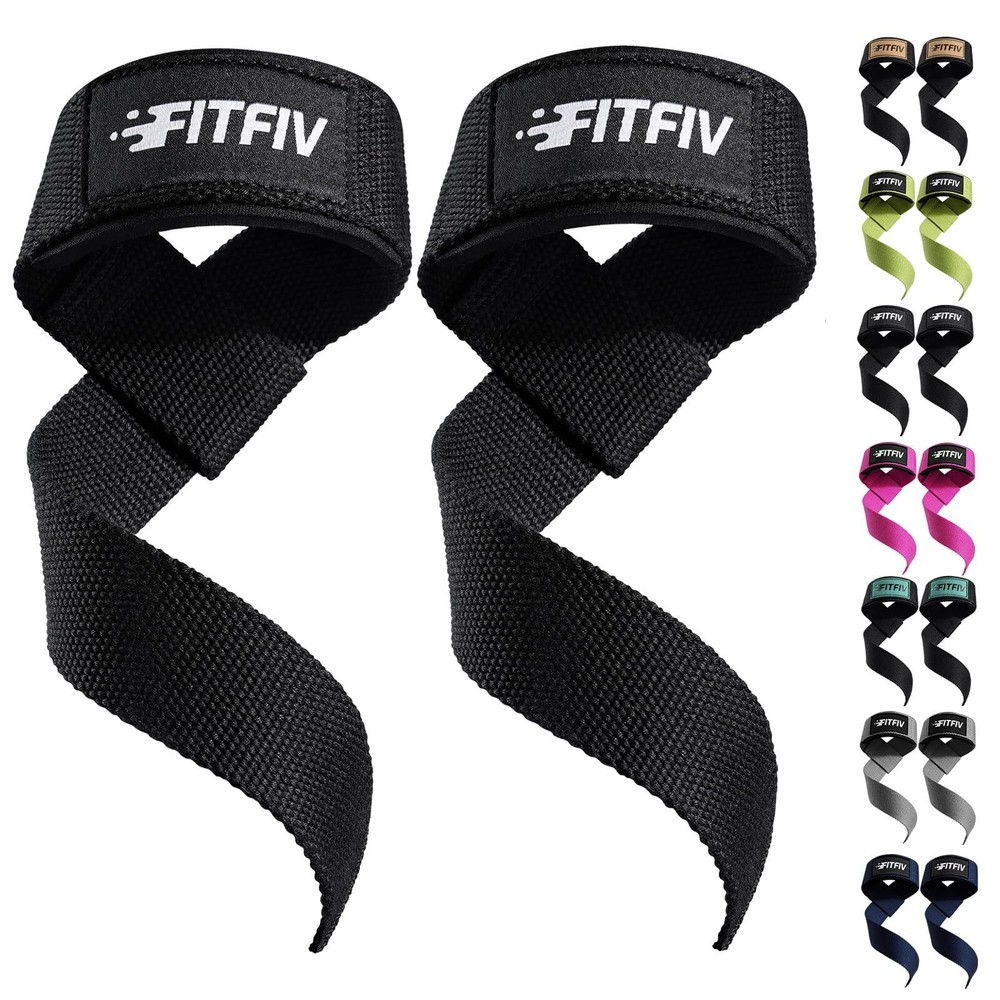 FITFIV Lifting Straps for Weightlifting, Lifting Wrist Straps for Gym Strengt...