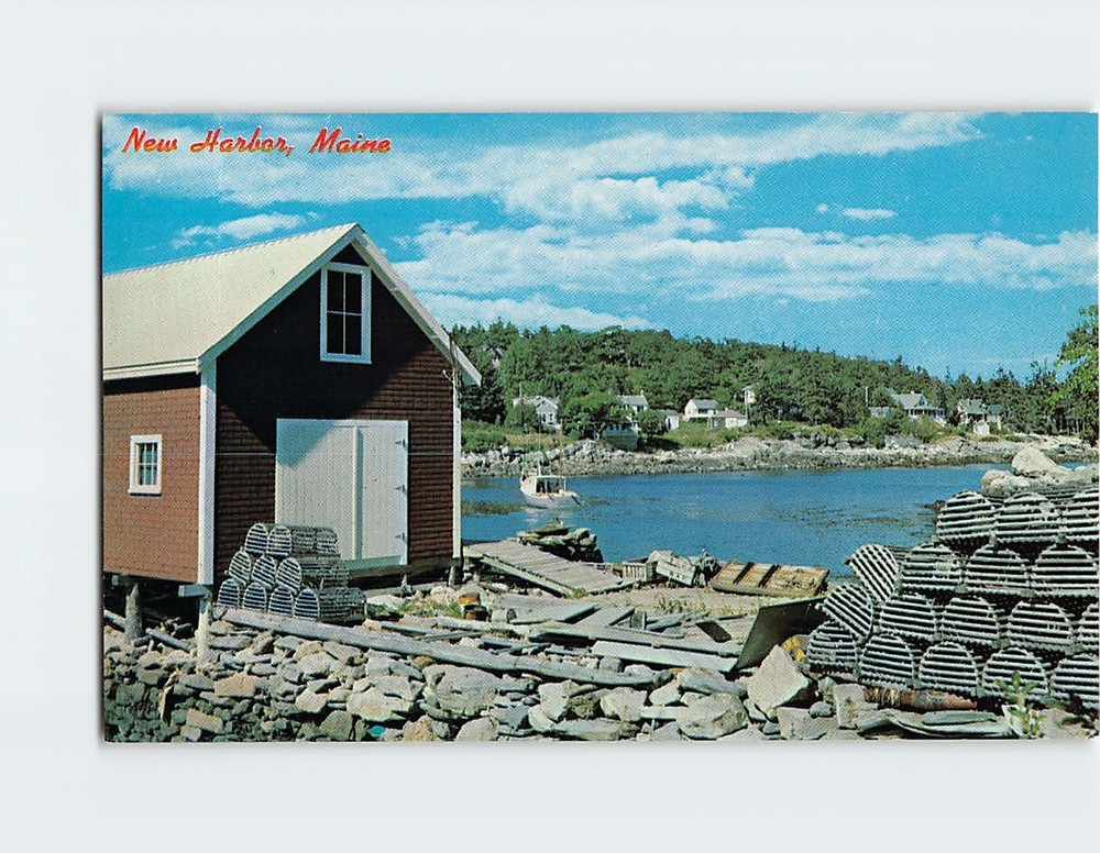 Postcard View of Quaint Back Cove Maine USA