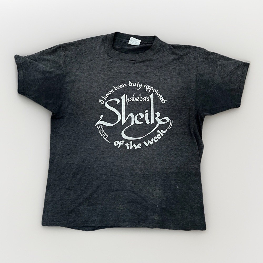 Vintage 70s Paper Thin Gray Single Stitch T-Shirt Graphic New Orleans Biker