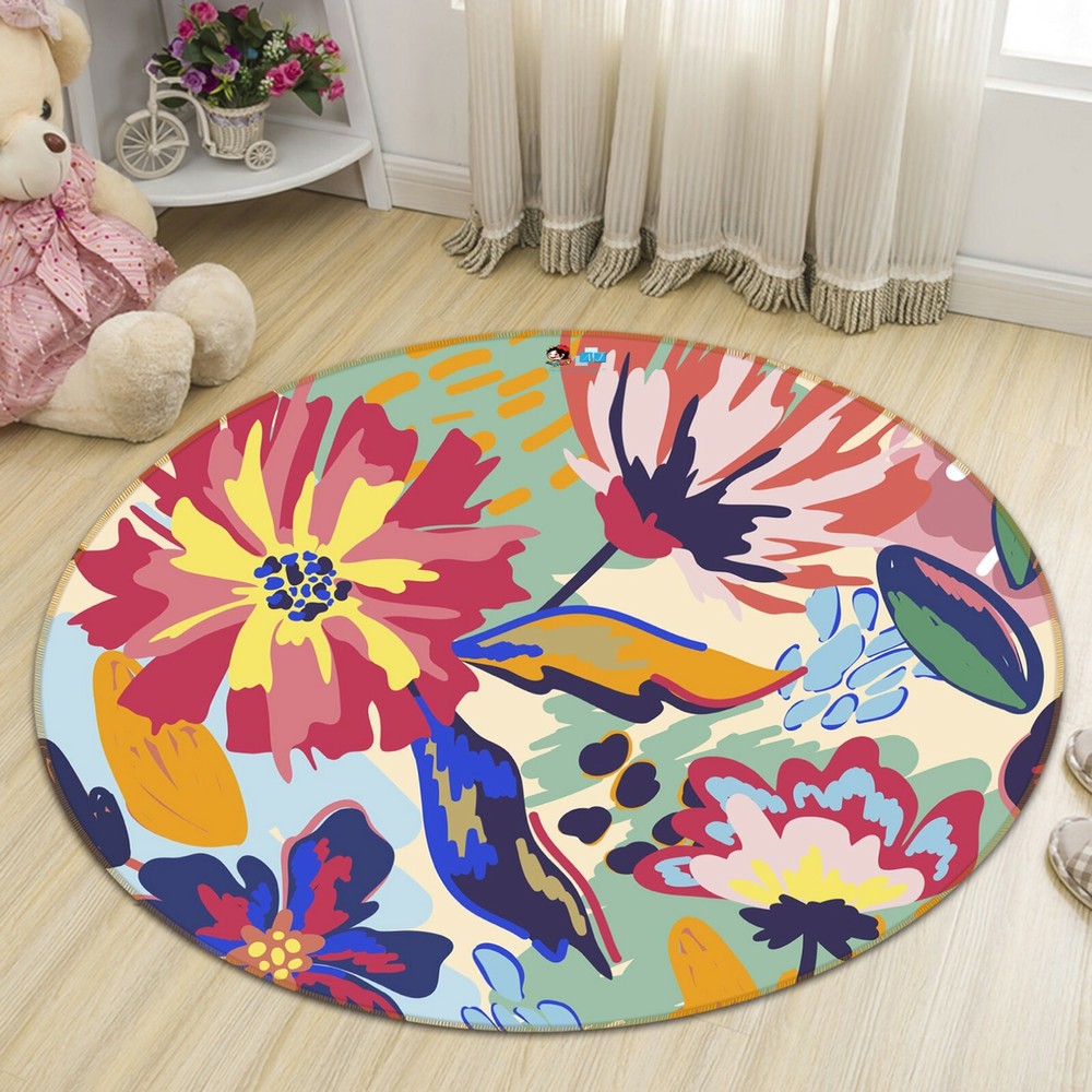 3D Hand Painting Flowers NAO5851 Game Rug Mat Elegant Photo Carpet Mat Fay