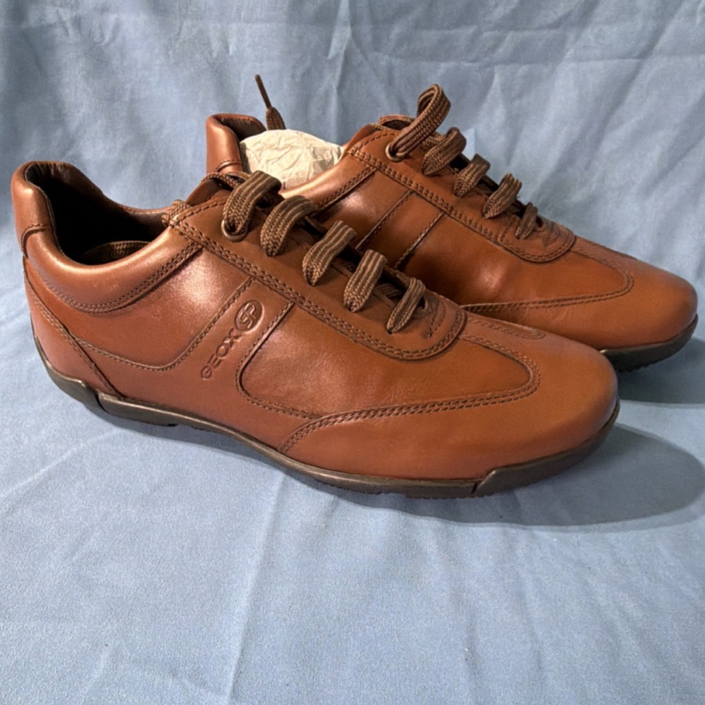 Geox Edgeware C Cognac Leather Sneakers Men's US 6 EU 39