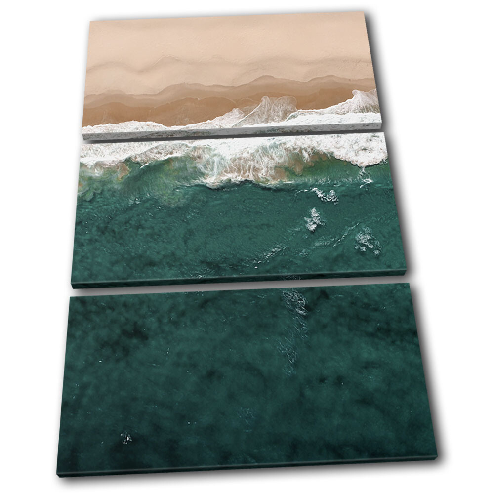 Emerald Sea Ocean Abstract Landscapes TREBLE CANVAS WALL ART Picture Print