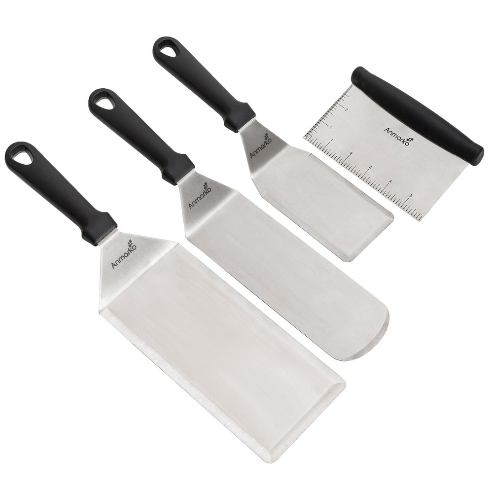 Metal Spatula Griddle Accessories Set - Griddle Scraper Flat Spatula Pancake ...