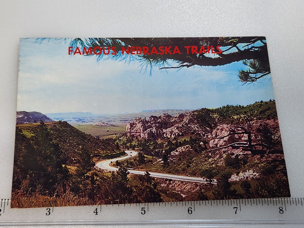 Famous Nebraska Trails 1992 Aerial Scenery 19 Cent Stamp Vtg Postcard Posted