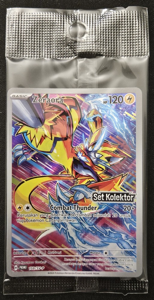 Sealed Zeraora 159/SV-P Indonesian Set Kolector Stamped Promo Pokémon 2024 NM