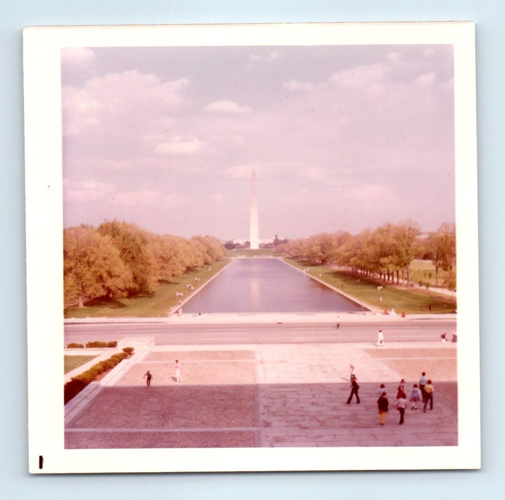 Old Vintage Square Color Photo WASHINGTON DC MONUMENT SNAPSHOT PHOTOGRAPH
