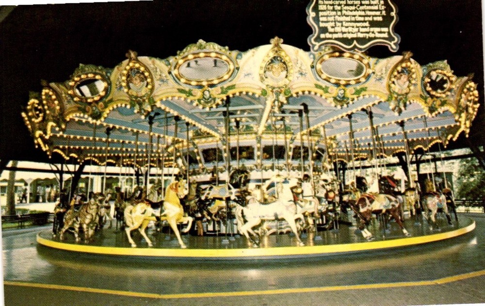 kennywood amusement park carrousel ride Pittsburgh Pennsylvania postcard