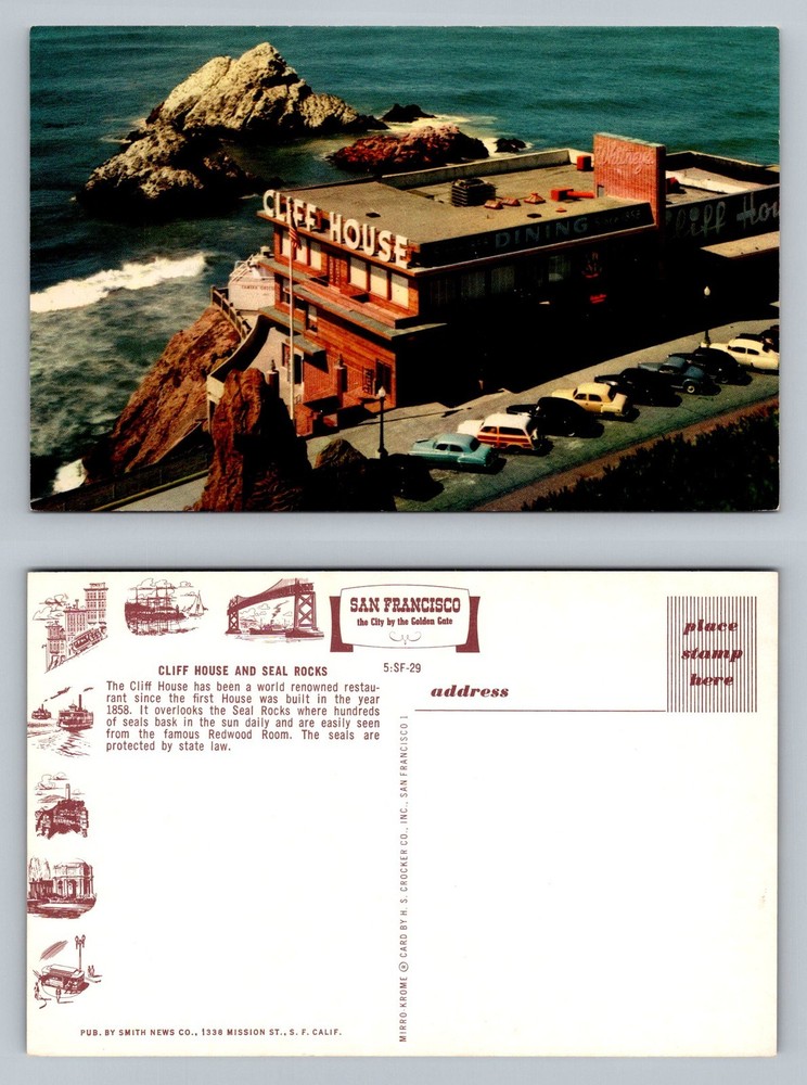 San Francisco, CA-California, Cliff House Seal Rocks View Card Vintage Postcard