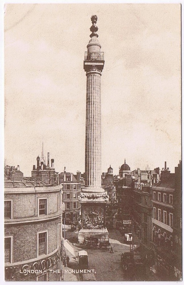 Postcard The Monument Great Fire Of London England UK