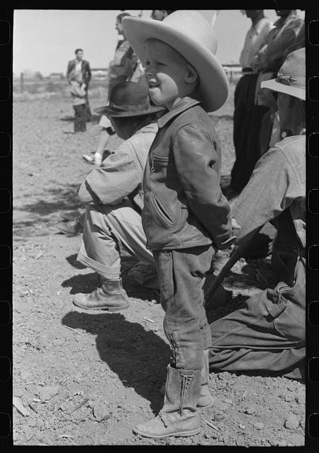 Photo:Yuma Arizona FSA Field Day Farmworkers 1942 Cowboy Boy Children