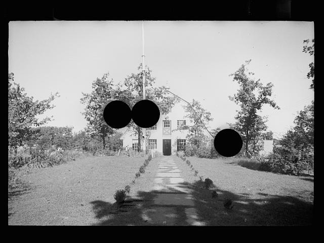 Photo:1930s House Garden Path Lawn Trees Exterior