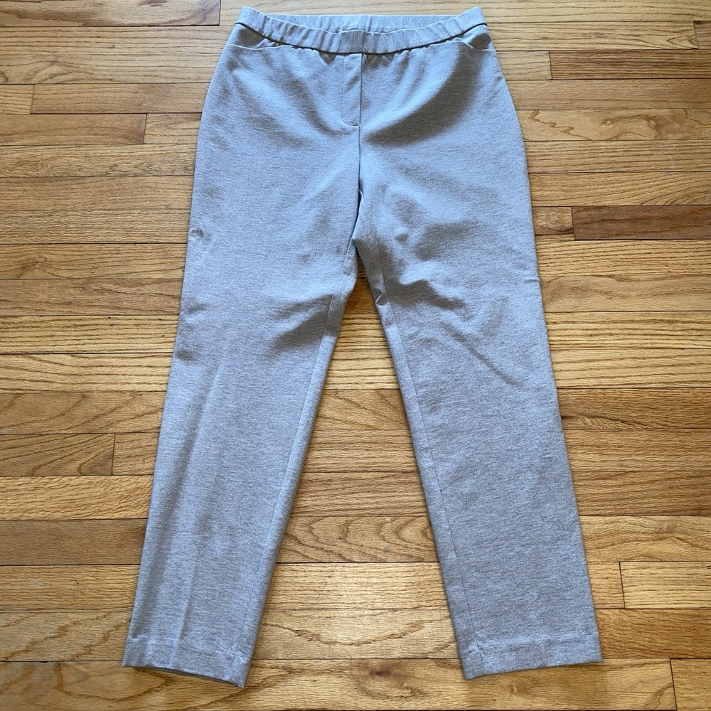 J. Jill Women's Ponte Slim Leg Pull On Pants Size Medium Gray Stretch M