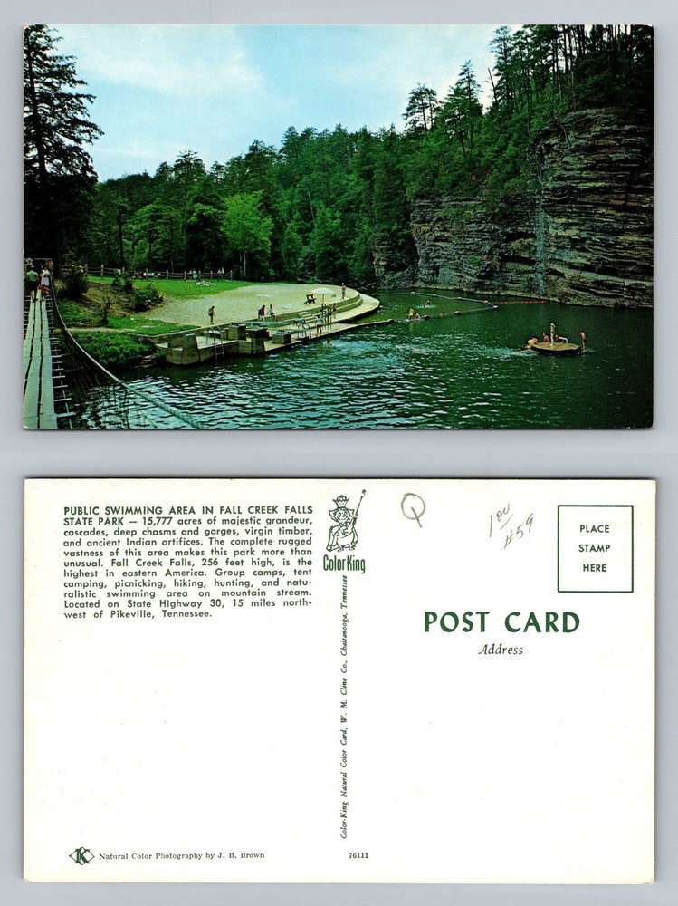 Pikeville, TN-Tennessee, Fall Creek Falls State Park Swimming Vintage Postcard