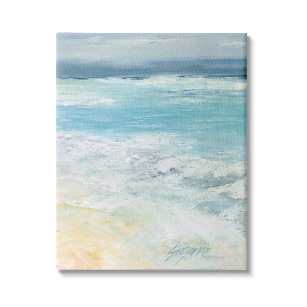 Modern Beach Waves Abstract Shore Canvas Wall Art, Design by Suzanne Wilkins