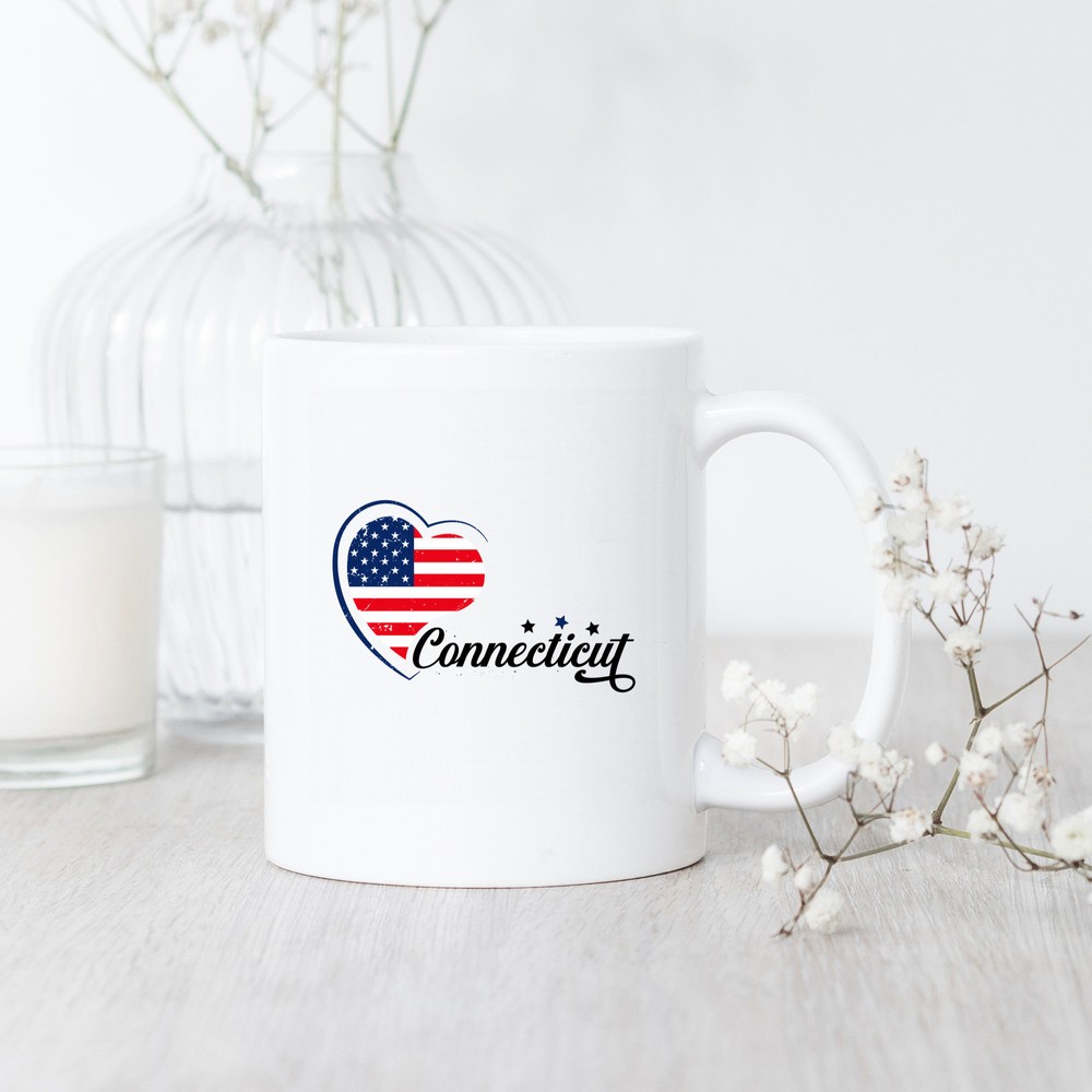 Connecticut Heart Flag Connecticut Mug Connecticut Flag Connecticut Pride