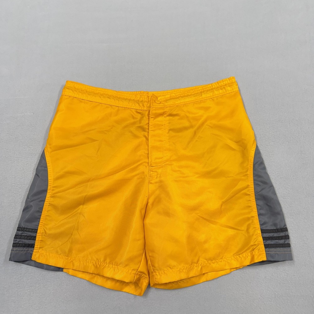 Vintage Adidas Shorts Mens XL orange Gray Colorblock Nylon Running 3-Stripes