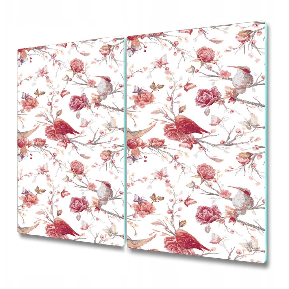 Glass Worktop Saver Utensil Serving Board Red birds animals red 2x30x52