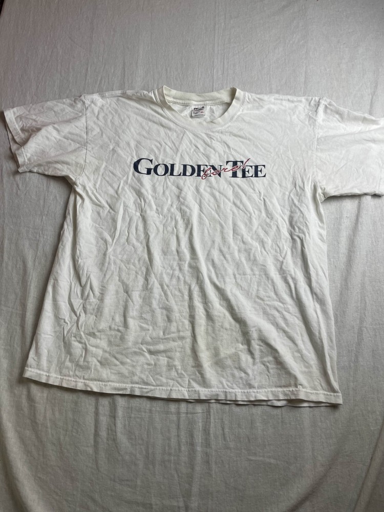 Anvil T-Shirt White XL Golden Tee Fore! Arcade Golf Video Game Promo Vintage Y2K