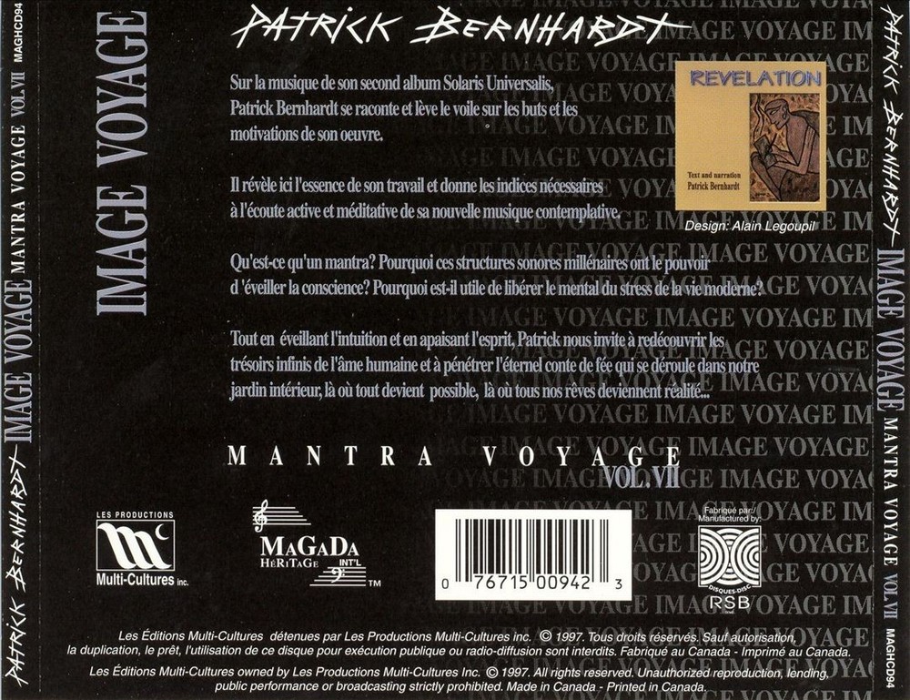 Patrick Bernhardt Image Voyage [French] New Cd