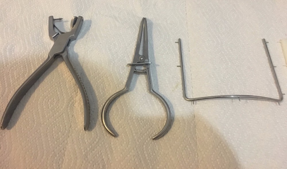 Dental Rubber Dam Forceps #11-595, Rubber Dam Punch #11-500, Rubber dam Frame