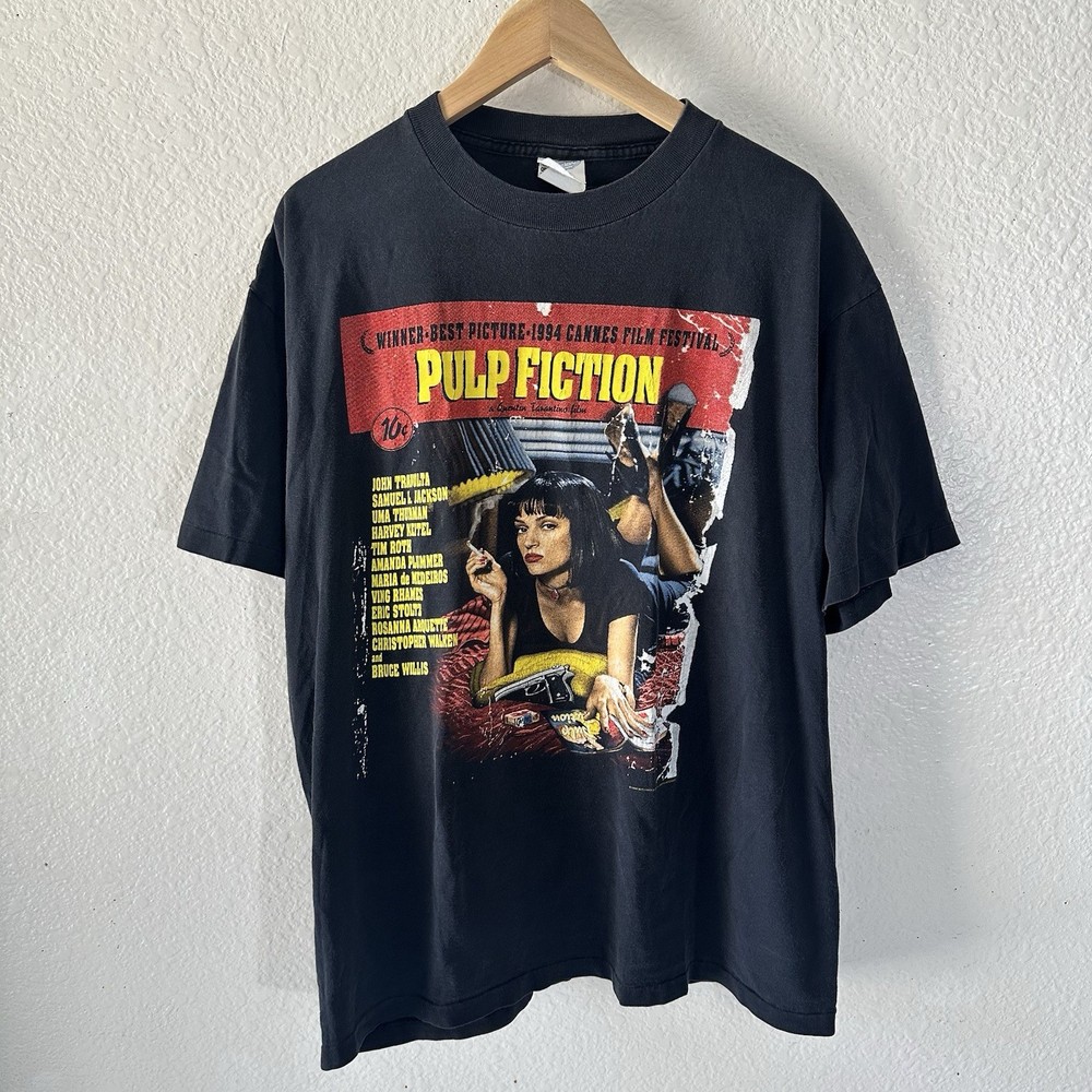 Vintage 1994 Pulp Fiction Uma Thurman Winterland XL T-Shirt Black USA