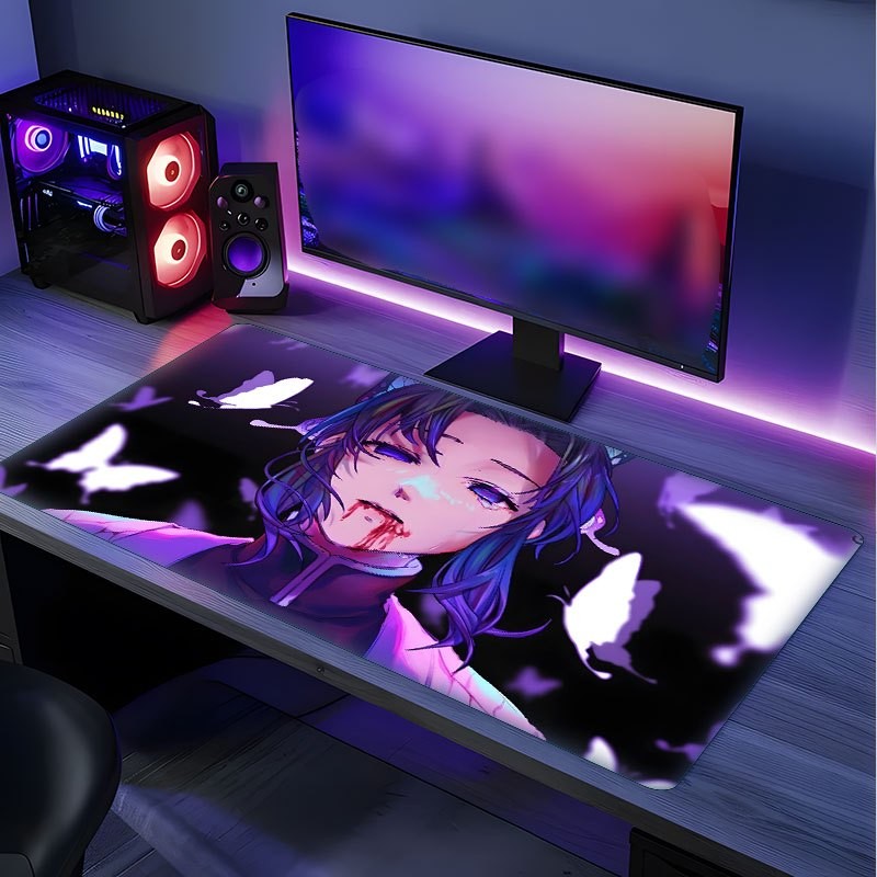 40*90cmShinobu Anime Gaming Desk Mat with Base - Large Computer Mouse Pad & Keyb