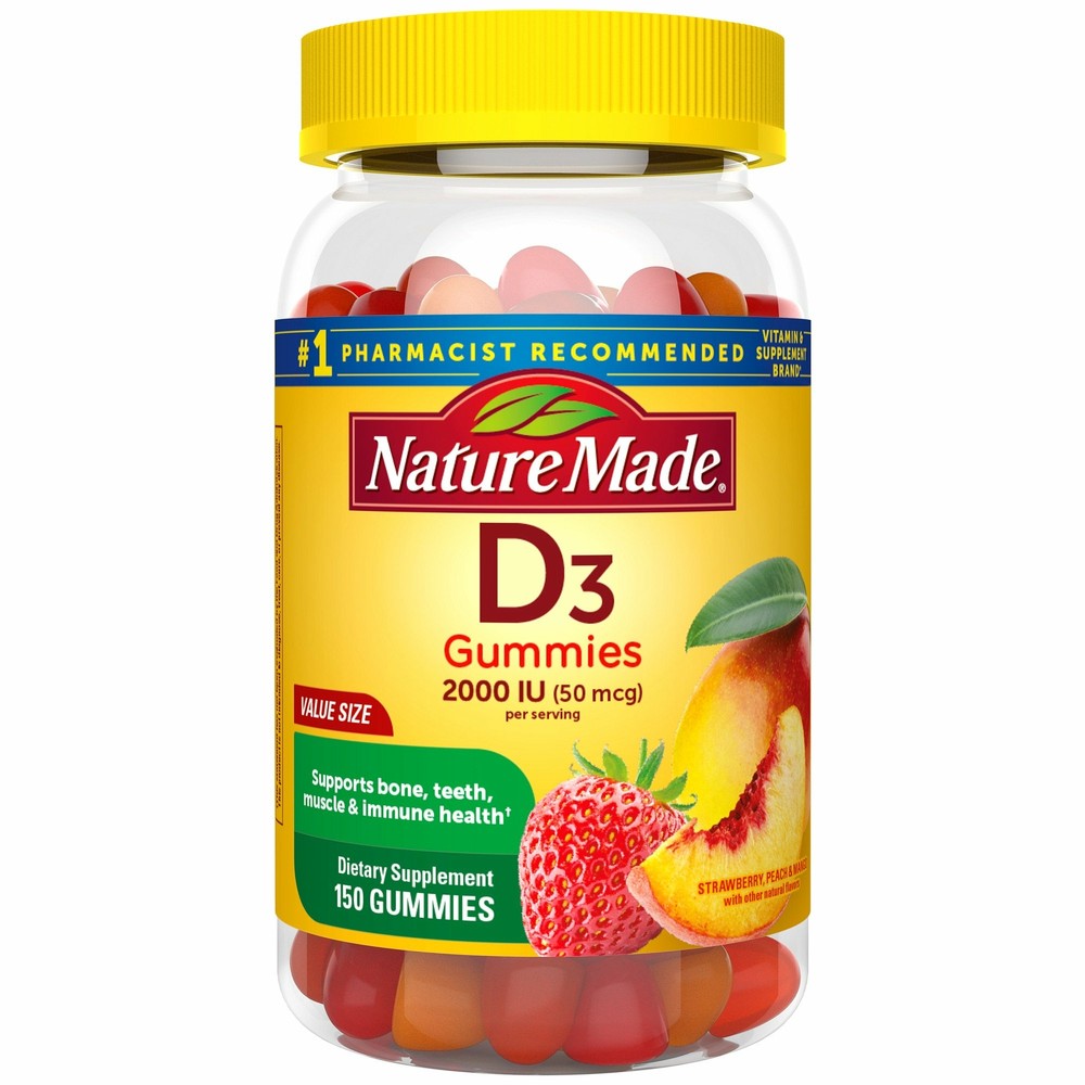 Nature Made Vitamin D3- 150 Gummies- Vitamin D 2000 IU (50 mcg)- Vitamin D Gummi