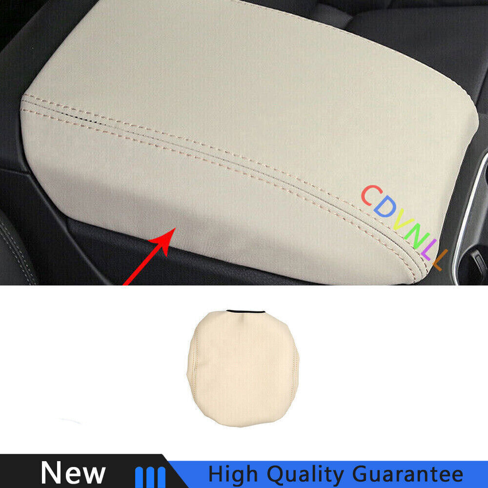For Porsche Cayenne 11-2017 Beige Leather Central Console Storage Box Cover Trim