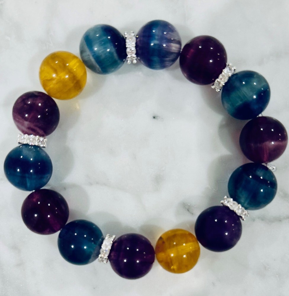 Fluorite Healing Stone Bracelet for Balance & Positive Energy