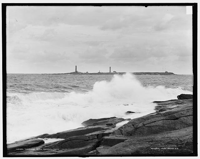 Rockport Massachusetts Thatcher Island 1905 Lighthouse Wave Rock Coast