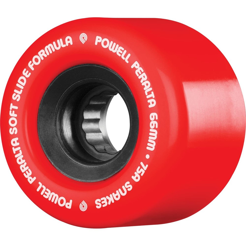 Powell Peralta Snakes 66mm 75a Red/Black W/White Longboard Wheels (Set of 4)