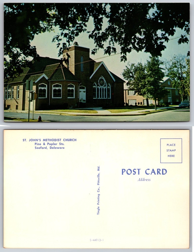 St Johns Methodist Church Seaford Delaware Postcard