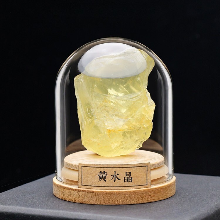Natural Raw Citrine Crystal Healing Mineral Glass Display Bottle Gift 1PC