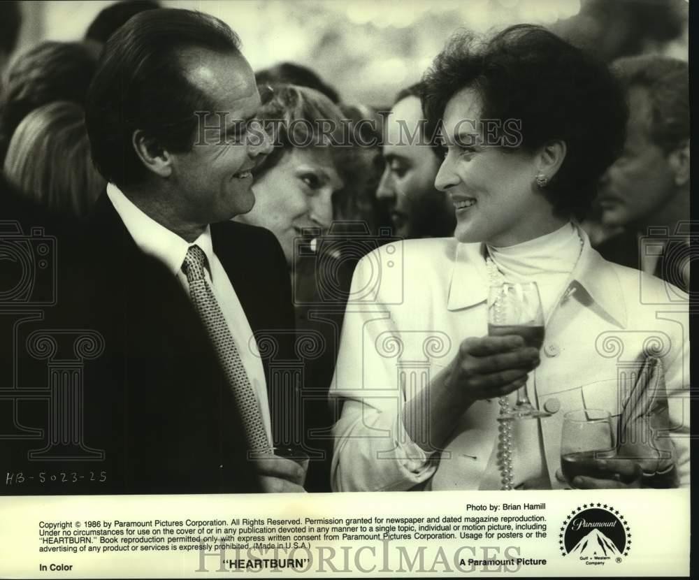 1986 Press Photo Actors Jack Nicholson, Meryl Streep in 