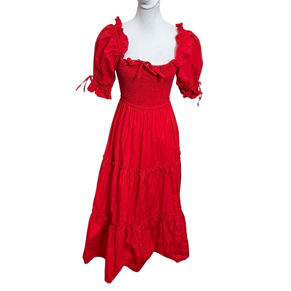 Pink City Sweetheart Red Rah Rah Puff Sleeve A-Line Dress XS Women