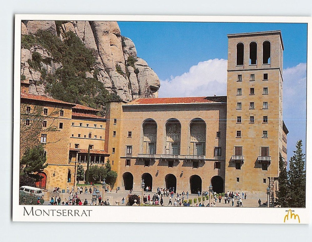 Postcard Santa Maria de Montserrat Abbey Barcelona Spain