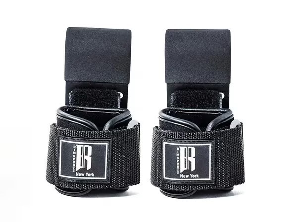 RimSports Weight Lifting Hooks Straps Wrist Grips Deadlift Powerlifting W/Bag