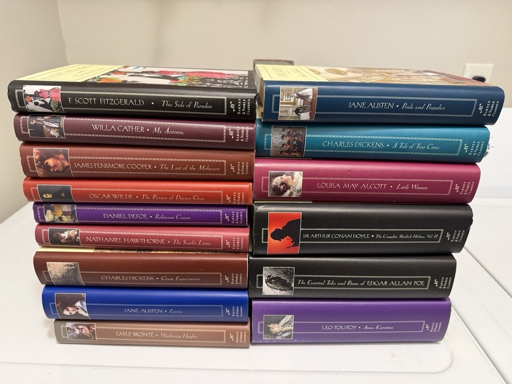 Lot of 15 Barnes & Noble Classics Literature Hardcover Books w/ Dust Jackets