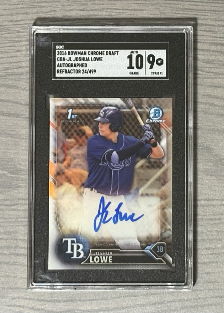 2016 Bowman Draft Joshua Lowe Chrome Auto 1st Refractor 24/499 SGC 9 Mint