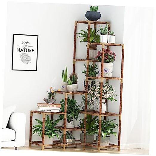 14-Tier Tall Corner Plant Stand for Indoor & Outdoor Spaces