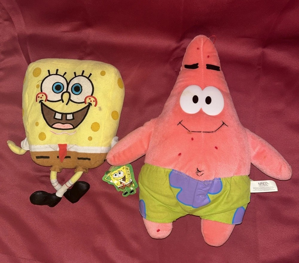 Vintage 2002 Nanco SpongeBob SquarePants & Patrick Star Plush Viacom