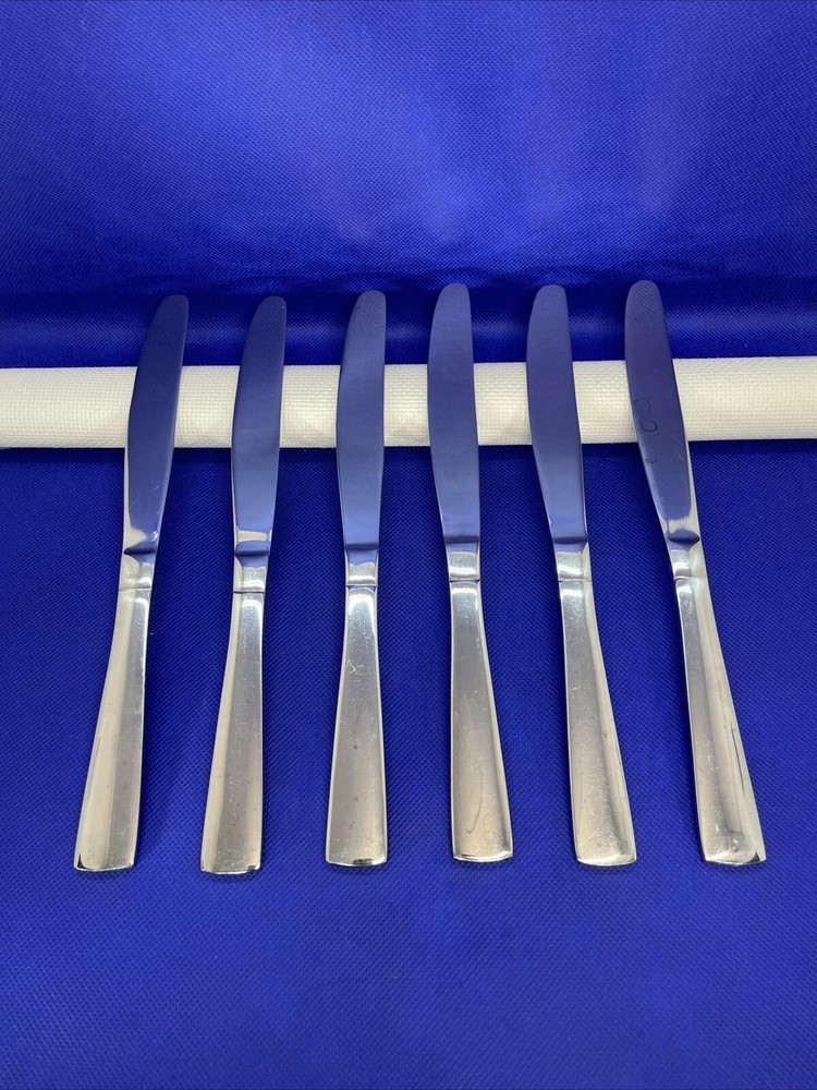 Oneida Zinc Stainless Glossy Dinner Knives Silverware Flatware Lot Of 6