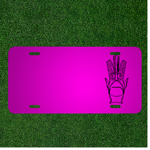 Personalized Car License Plate with Helmet Armor Fighter Name Design